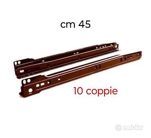  10x Guide scorrevoli prof cm 45 cassetti marrone 