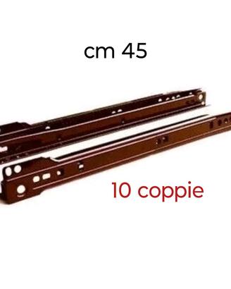  10x Guide scorrevoli prof cm 45 cassetti marrone 