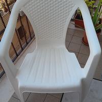 Sedie da giardino/balcone bianche effetto rattan
