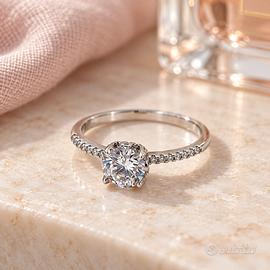 anello argento solitario donna zircone anniversari