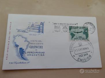 Busta FDC 1961 - Volo GRONCHI in Uruguay (185L Gri