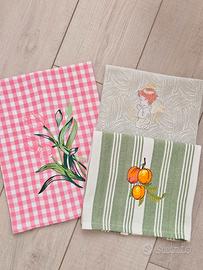 Strofinacci cucina cotone, canovaccio Natale