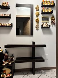 Mobile ingresso consolle e specchiera wengè