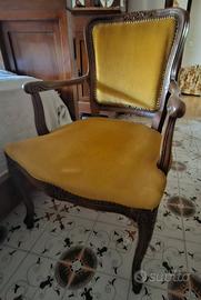 Poltrona  classica stile parigino  oro e marrone