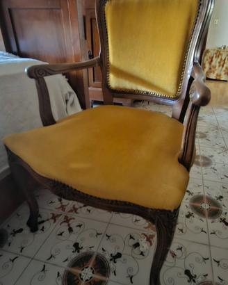 Poltrona  classica stile parigino  oro e marrone