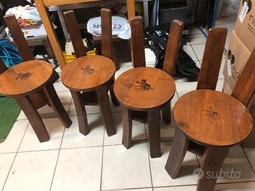 Sedia costruira legno di botte