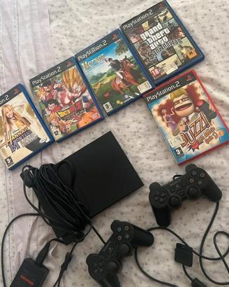 PlayStation 2 Slim+ 2 joystick+ 5 giochi
