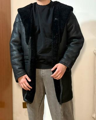 Giacca shearling vera pelle agnello vintage