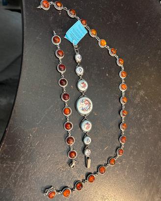 1 collana 2 braccialetti argento russi