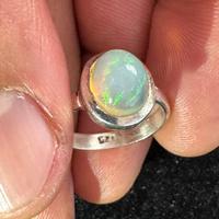 Anello in argento 925 con pietra opale bianco