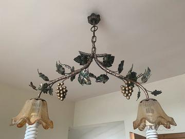 Lampadario in ferro battuto