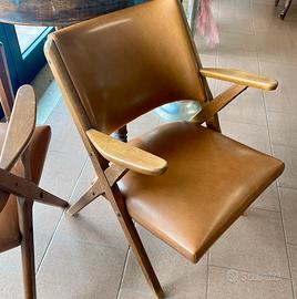 Coppia di Poltrone in noce di Dal Vera, anni '60