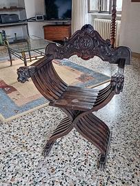 Sedia Savonarola antica originale inizio 900