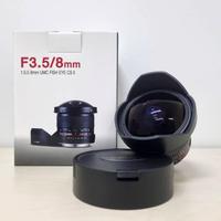 Samyang 8mm fisheye attacco Nikon DX