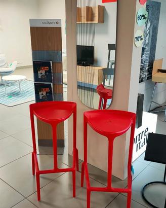 Happy 490 Sgabello Pedrali in polipropilene Rosso