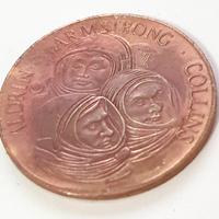 Rara Medaglia rame dorato 1969 sbarco sulla Luna