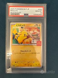 Carta Pokemon Pikachu mc donalds PSA 10