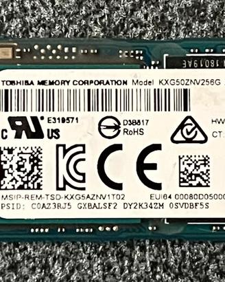 SSD Toshiba XG5 256GB NVMe  M.2 PCIe