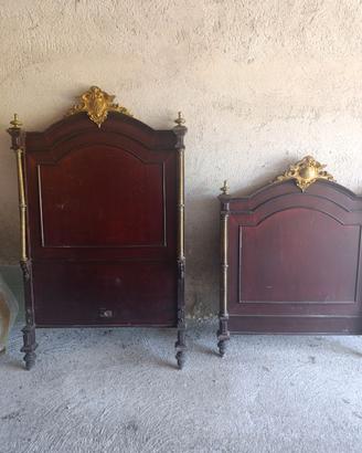 Letto Matrimoniale  Anni 30 con Fregi in Ottone