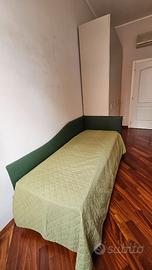 Letto singolo con doppia rete e materasso