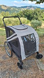 Rimorchio bici e passeggino per Cani 2 in 1 PawHut