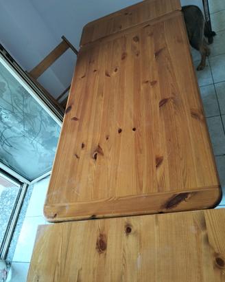 Tavolo Allungabile in Legno Massello di Pino 