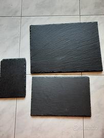 Vassoio tagliere di ardesia 3 pezzi misure varie