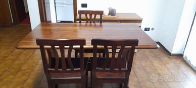 TAVOLO ARTE POVERA IN NOCE ELEGANTE 180 X 80 cm.