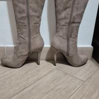 Stivali alti Primadonna in microfibra Taupe N.35