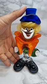Vintage pagliaccio in vetro di murano cm 20