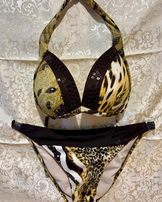 Bikini leopardato con paillettes Nuovo