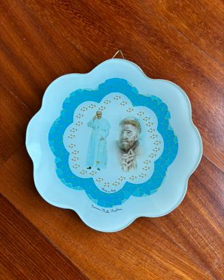 Piatto decorativo papa Francesco Padre Pio
