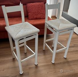 Sgabello laccato bianco marchio Scavolini