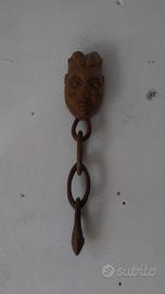 MASCHERA ETNICA IN LEGNO INTARSIATO ANNI 70