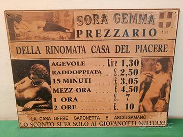 PUBBLICITA' STORICA TARGA IN STILE RETRO'
