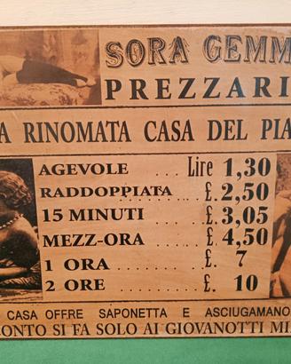 PUBBLICITA' STORICA TARGA IN STILE RETRO'