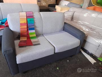 Divano 2 posti legno imbottito a scelta