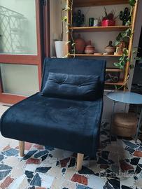 Poltrona letto in velluto nero