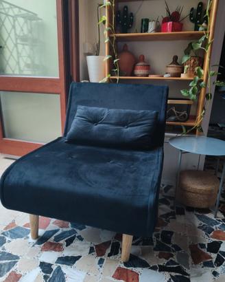 Poltrona letto in velluto nero