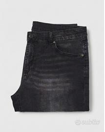 Jeans Biker Grigio scuro lavato