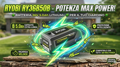 batteria Ryobi 36V Litio 5 Ah Super Power