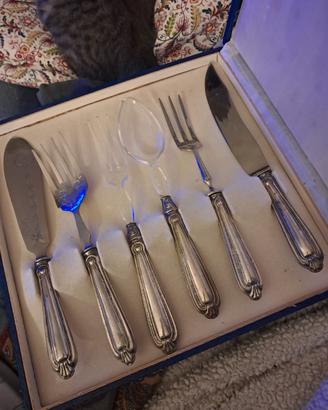 Set posate da servizio in argento 800 anni 60