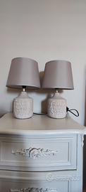 Coppia lampade shabby chic – abat-jour da comodino