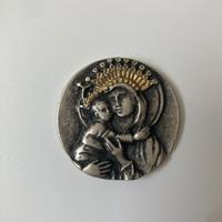 Moneta devozionale Vergine Maria bambino Madonna