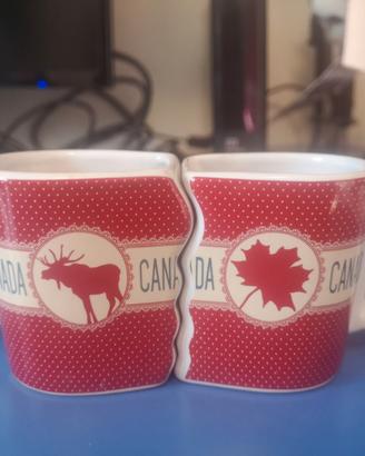 Set 2 Tazze Canada Cuore Ceramica