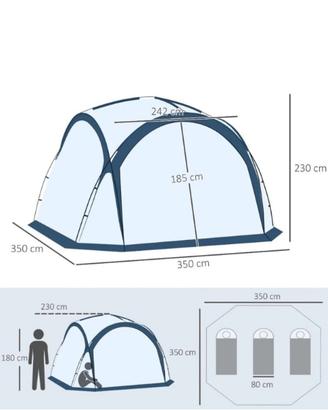  Outsunny tenda a cupola 3.50x3.50 altezza 2.30