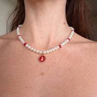 Collana perle con pendente San Gennaro