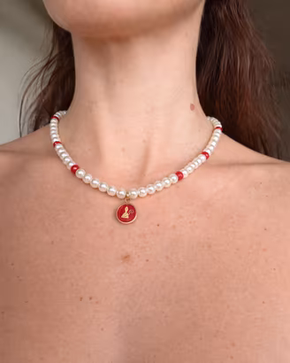 Collana perle con pendente San Gennaro