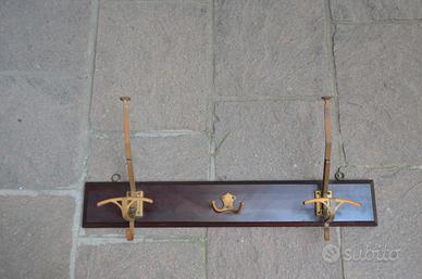 Appendiabiti da Parete in legno antico con ganci