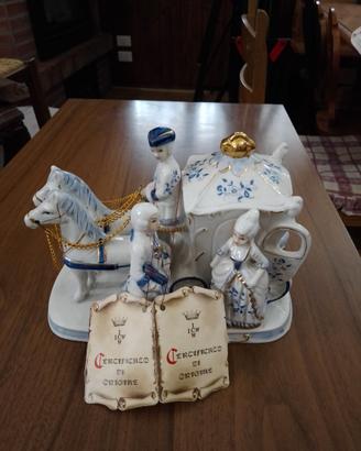carrozza con cavalli ceramica icw